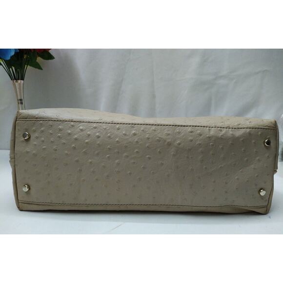 Kate Spade Beige Leather Ostridge Embossed Chain Strap Satchel Shoulder Bag - Picture 6 of 13